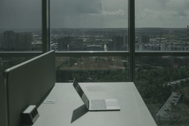 Modern office space illustrating WeWork's coworking concept and financial challenges