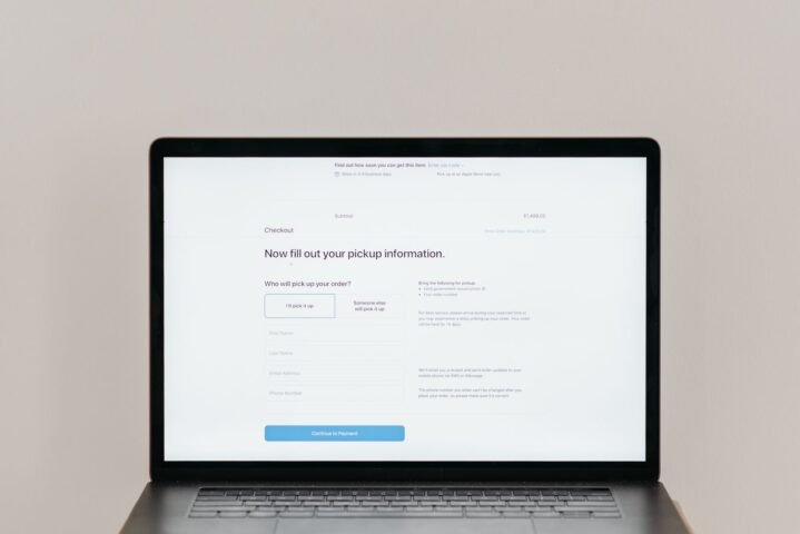 Klarna checkout widget showing buy now pay later option on a laptop screen